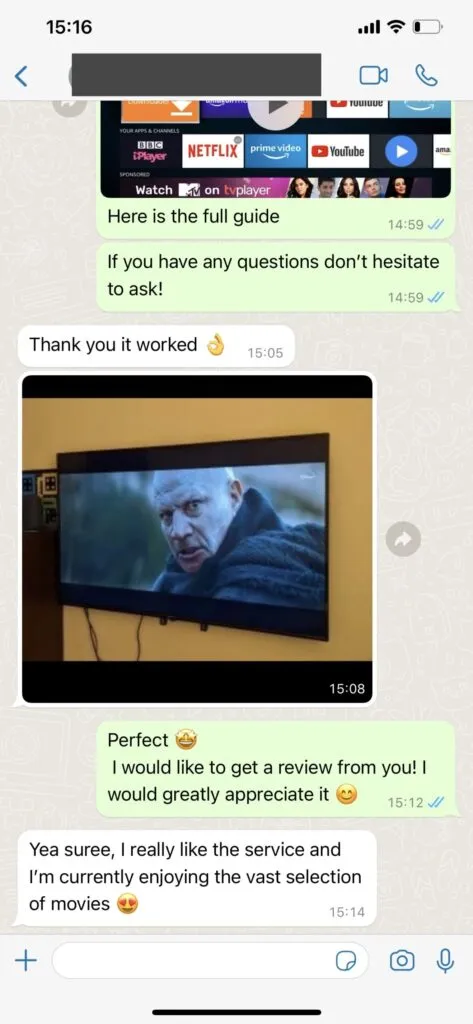 Capture de conversation WhatsApp 1